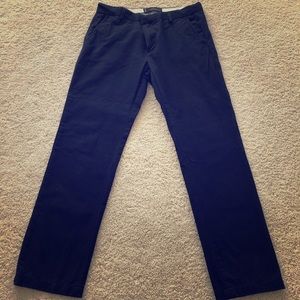 Combatant gentleman navy chinos.